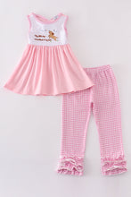 Pink puppy embroidery girl set - ARIA KIDS