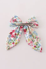 Pink floral print sailor hair bow - ARIA KIDS