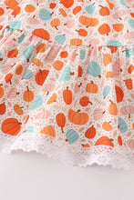 Orange pumpkin print girl dress - ARIA KIDS