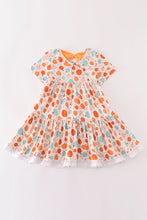 Orange pumpkin print girl dress - ARIA KIDS