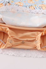 Pumpkin print ruffle girl bubble - ARIA KIDS