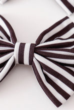 Black stripe piggie hair bow - ARIA KIDS