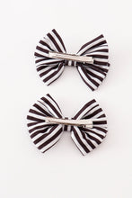 Black stripe piggie hair bow - ARIA KIDS