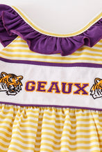 Purple gold stripe GEAUX embroidery girl set - ARIA KIDS