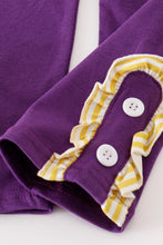 Purple gold stripe GEAUX embroidery girl set - ARIA KIDS