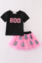 Black halloween boo sequin tutu skorts set - ARIA KIDS