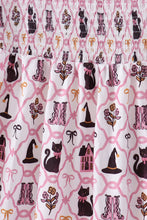 Pink Cat Print Mom Dress - ARIA KIDS