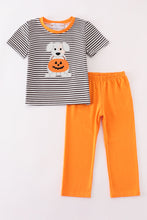 Halloween pumpkin puppy stripe applique boy set - ARIA KIDS