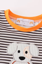 Halloween pumpkin puppy stripe applique boy set - ARIA KIDS