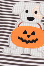 Halloween pumpkin puppy stripe applique boy set - ARIA KIDS