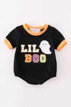Black halloween LIL BOO chenille patch boy bubble - ARIA KIDS