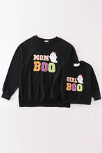 Black halloween MOM&GIRL BOO chenille patch top - ARIA KIDS
