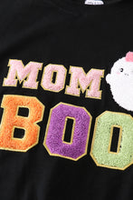Black halloween MOM&GIRL BOO chenille patch top - ARIA KIDS