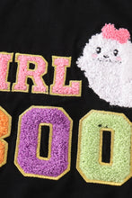 Black halloween MOM&GIRL BOO chenille patch top - ARIA KIDS
