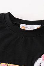 Black halloween MOM&GIRL BOO chenille patch top - ARIA KIDS