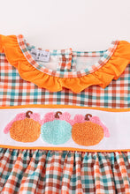 Pumpkin french knot gingham girl set - ARIA KIDS