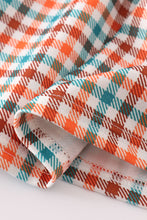 Pumpkin french knot gingham girl set - ARIA KIDS