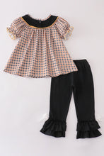 Halloween ghost embroidery plaid girl set - ARIA KIDS