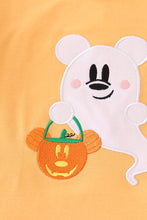 Orange halloween character ghost applique girl set - ARIA KIDS