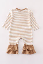 Khaki stripe pumpkin glitter girl romper - ARIA KIDS