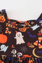 Black halloween pumpkin twirl dress - ARIA KIDS