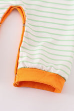 Orange wheelbarrow pumpkin applique boy romper - ARIA KIDS