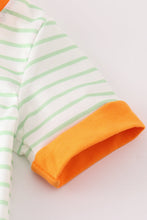 Orange wheelbarrow pumpkin applique boy romper - ARIA KIDS