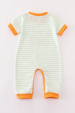 Orange wheelbarrow pumpkin applique boy romper - ARIA KIDS