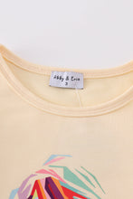 Cream music fan print girl top - ARIA KIDS