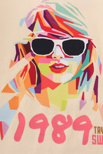 Cream music fan print girl top - ARIA KIDS