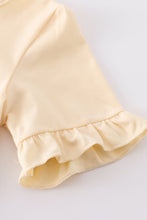 Cream music fan print girl top - ARIA KIDS