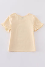 Cream music fan print girl top - ARIA KIDS