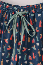Navy nativity print mom pajamas pants - ARIA KIDS