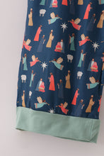 Navy nativity print mom pajamas pants - ARIA KIDS