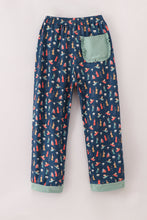 Navy nativity print mom pajamas pants - ARIA KIDS