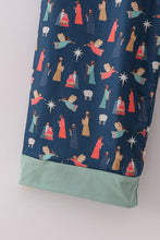 Navy nativity print dad pajamas pants - ARIA KIDS