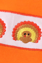 Orange turkey embroidery boy set - ARIA KIDS