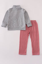 Alabama embroidery gingham pullover & pants set - ARIA KIDS