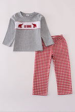 Alabama embroidery gingham pants set - ARIA KIDS