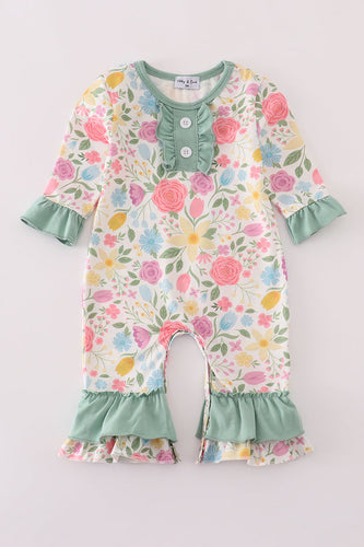 Floral print ruffle romper - ARIA KIDS