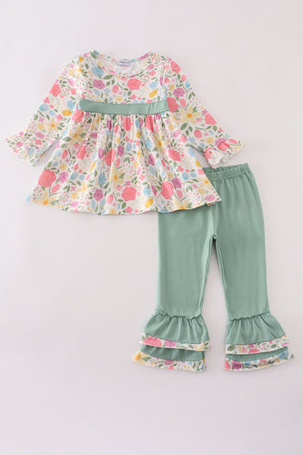 Floral print ruffle pants set - ARIA KIDS