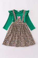 Forest tree applique leopard ruffle skorts set - ARIA KIDS
