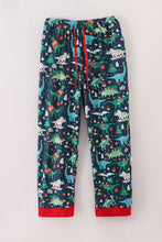 Green dinosaur print mom pajamas pants - ARIA KIDS