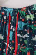 Green dinosaur print mom pajamas pants - ARIA KIDS