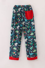 Green dinosaur print mom pajamas pants - ARIA KIDS