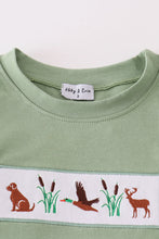 Green hunting duck embroidery boy set - ARIA KIDS