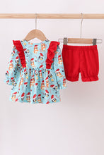 Blue christmas character print bloomer set - ARIA KIDS