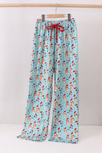Blue christmas character print mom pajamas pants - ARIA KIDS