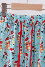 Blue christmas character print dad pajamas pants - ARIA KIDS
