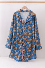 Navy gingerbread print mom gown - ARIA KIDS